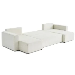 Topaze - canapé panoramique en u - 7 places - convertible avec coffre - en tissu velours relief