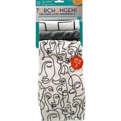 Torchon Lot de 3 Genio visages