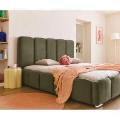 Torreon - lit coffre - 180x200 - sommier inclus - en velours