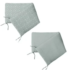 Tour de Lit Bébé Coton 40x180cm Vert Céladon