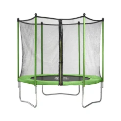Trampoline Yoopi - Ø 1.8 m - Avec filet + Echelle + Couverture + Kit d'ancrage