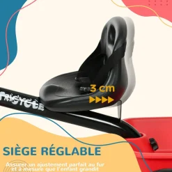 Tricycle pour enfant évolutif avec siège réglable - pédales - 2 paniers - ceinture - pour enfant de 2 à 5 ans - rouge et noir