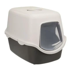 TRIXIE Bac a litiere Vico - 40 x 40 x 56 cm - Gris fonce et gris clair - Pour chat