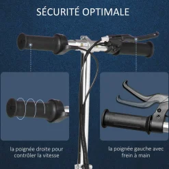 Trottinette électrique 120 W pliable pour enfant de 7 à 12 ans hauteur guidon et selle réglable 10 Km/h max. noir