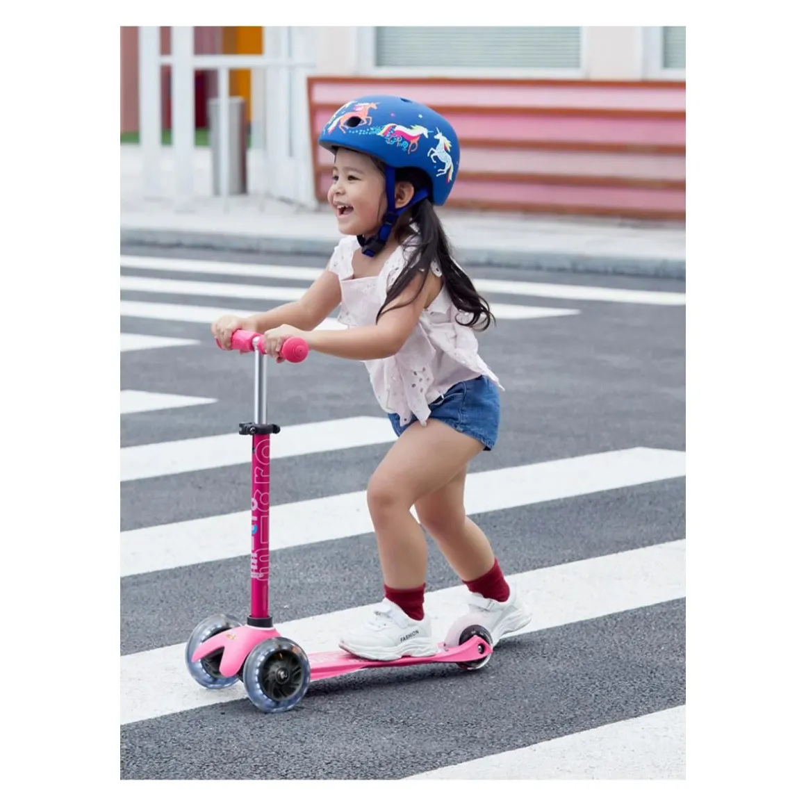 Trottinette Mini Deluxe LED - Rose