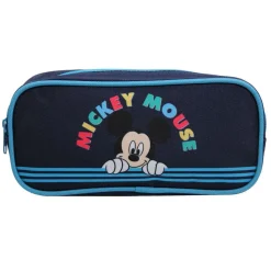 Trousse scolaire rectangulaire Disney Mickey Bleue Bagtrotter