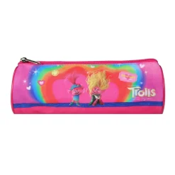 Trousse scolaire ronde Les Trolls Rose