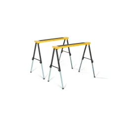 Tréteaux télescopiques pliables x 2 - Jaune et noir