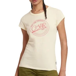 T-shirt Ecru Femme G-Star Raw arge ogo