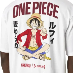 T-shirt en coton homme relax fit avec print One Piece Luffy