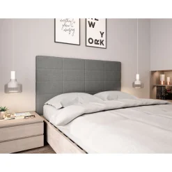 Tête de lit aspect quadrillée en tissu 140 x 190 cm FISKARI