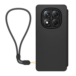 Étui folio+Dragonne pour Redmi Note 14 Pro 5G - Noir