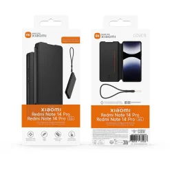 Étui folio+Dragonne pour Redmi Note 14 Pro 5G - Noir