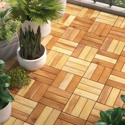 Tuiles de terrasse 10 pcs 30x30 cm Bois massif teck