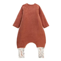 Turbulette d'hiver en velours avec pieds retroussables et manches amovibles Maloueg