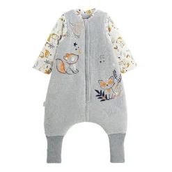 Turbulette d'hiver en velours avec pieds retroussables et manches amovibles Petit Loup