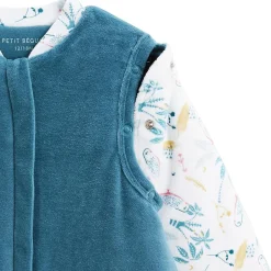 Turbulette d'hiver en velours avec pieds retroussables et manches amovibles Bianca