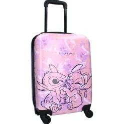 Valise cabine rigide 48cm 4 roues STITCH - rose