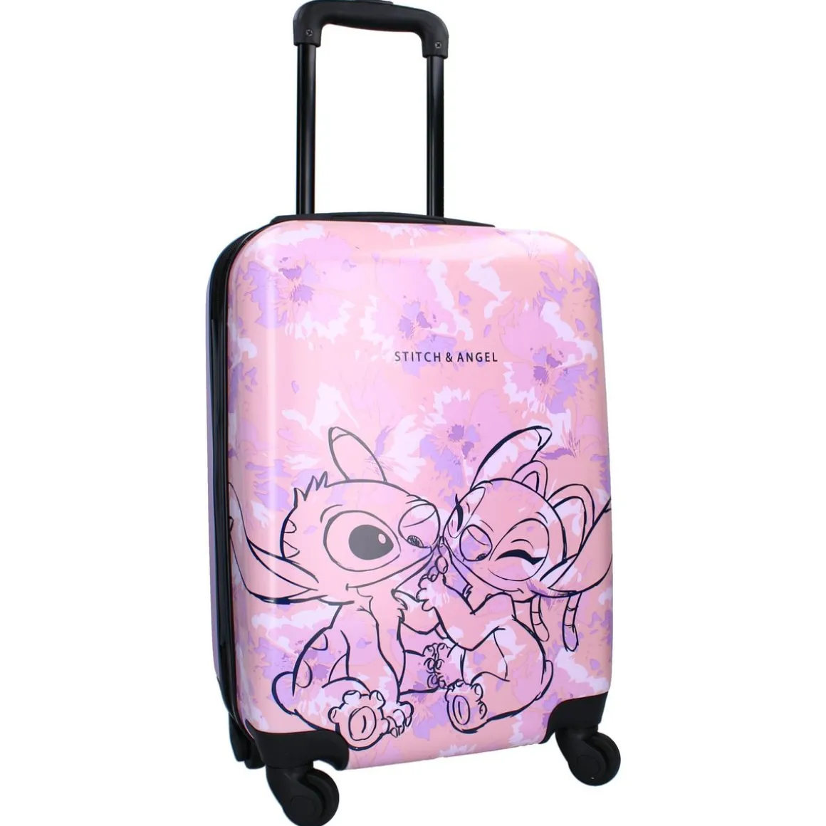 Valise cabine rigide 48cm 4 roues STITCH - rose