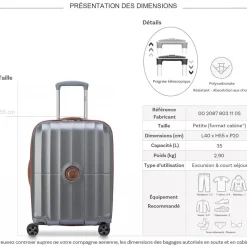 Valise cabine rigide Saint Tropez TSA polycarbonate 55cm