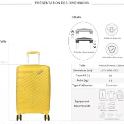 Valise cabine rigide TSA 56cm