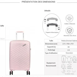 Valise cabine rigide TSA 56cm