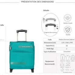 Valise cabine XS underseat souple 44cm