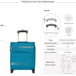 Valise cabine XS underseat souple 44cm