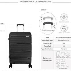 Valise rigide TSA 65cm