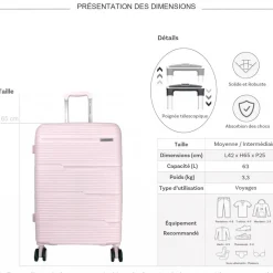 Valise rigide TSA 65cm