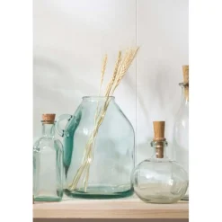 Vase Cylindrique Design Anse 25cm Transparent