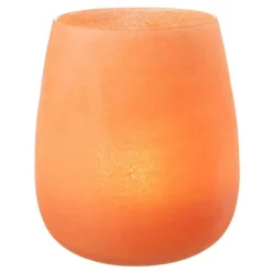 Vase Déco en Verre Givré 27cm Corail