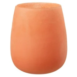Vase Déco en Verre Givré 27cm Corail
