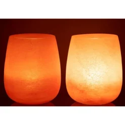 Vase Déco en Verre Givré 27cm Corail