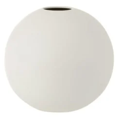 Vase Design Boule Céramique 25cm Blanc Mat