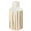 Vase Design en Bois Ying 33cm Blanc & Naturel