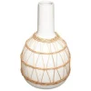 Vase Design en Céramique Rotin 28cm Blanc