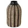 Vase Design en Rotin Corono 55cm Noir & Naturel