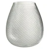 Vase Design en Verre Carreaux 31cm Transparent