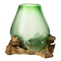 Vase en Verre sur Racine Gamal 33cm Vert