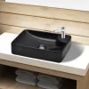 Vasque a trou pour robinet ceramique Noir pour salle de bain