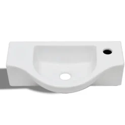 Vasque a trou pour robinet ceramique Blanc pour salle de bain