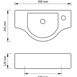 Vasque a trou pour robinet ceramique Blanc pour salle de bain