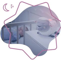Veilleuse bébé peluche mouton projection d'étoiles
