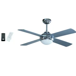 Ventilateur Plafonnier Eclairage 4 pales 60 W 3 vitesses Ø 121 cm Télécommande NIKLAS