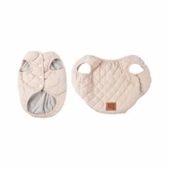 Veste Matelassée pour Chien Doublé Polaire 30cm Écru