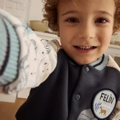 Veste teddy bébé en molleton ultra chaud Félintrépide