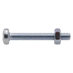 Vis à métaux zinguée tête cylindrique bombée PZ cruciforme Vissal Ø 6x20 mm lot de 12 vis+écrou