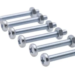 Vis à métaux zinguée tête cylindrique bombée PZ cruciforme Vissal Ø 6x20 mm lot de 12 vis+écrou