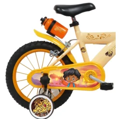 Vélo 16'' Garçon Prince des sables pour enfant de 105/120 cm avec stabilisateurs à molettes - Plaque décorative avant - Porte bidon - 2 freins